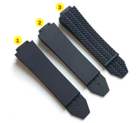 new black silicone rubber watch band 2517mm for hublot strap for big bang authentic watchband logo stainless buckle free tool
