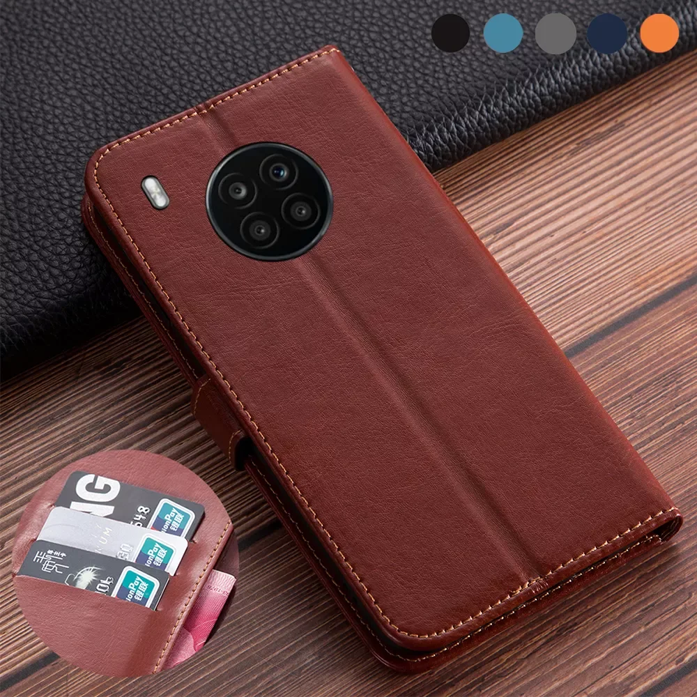 

Flip book leather case on For HONOR 50 Lite Cover 50 Light case on For Honor 50 Lite 6.67in Stand card holder Cover