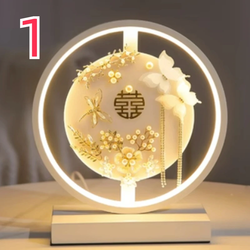 

Свадебная настольная лампа GLM3145, прикроватная лампа для свадебной комнаты, подарок на свадьбу, осветительная лампа в китайском старинном стиле