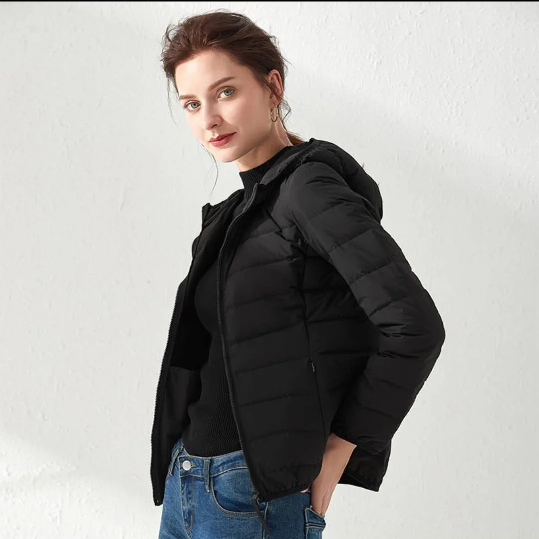 

Winter Coat Women New Light Down Jacket Female Short Hooded Ladies' Stand Collar Coats Large Size Clothing Puffer Jackets Cjk