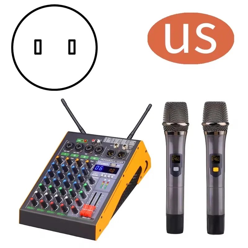 Беспроводной микрофон для караоке с bluetooth 4-канальный звуковой миксер