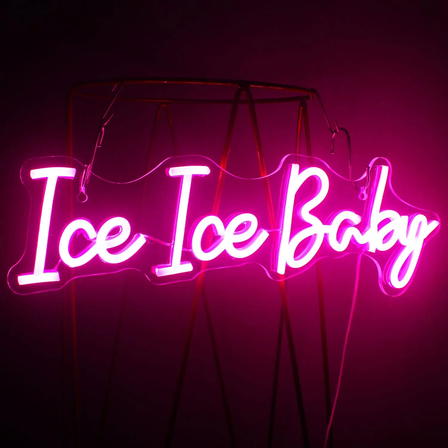 

Неоновая вывеска Ice Baby с питанием от USB для спальни, настенное искусство, светодиодный неоновый светильник с регулируемой яркостью для мужчин, пещера, декор Вечерние