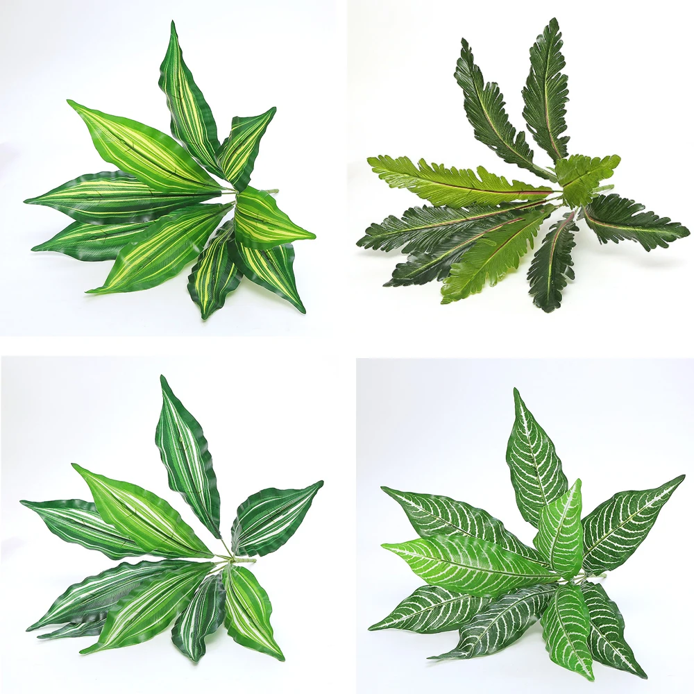 

Green Artificial Monstera Leaves Home Garden Decor Fake Plants Wedding Birthday Party Photography Props Hawaiian Party Decor