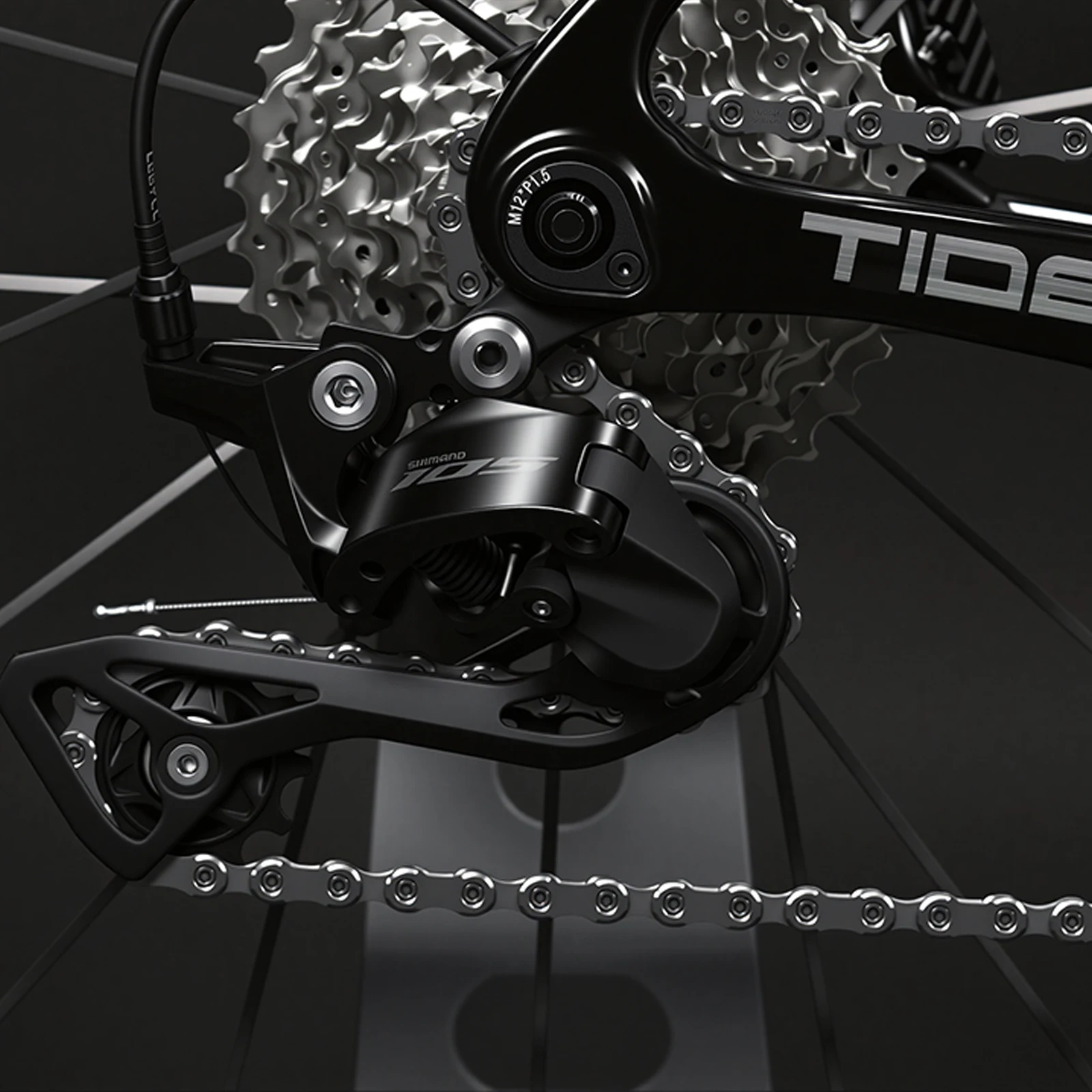 Фото Комплект карбонового шоссейного велосипеда Tideace 105 R7120, 7.8 кг, ультралегкий карбоновый комплект для гонок и выносливости №4