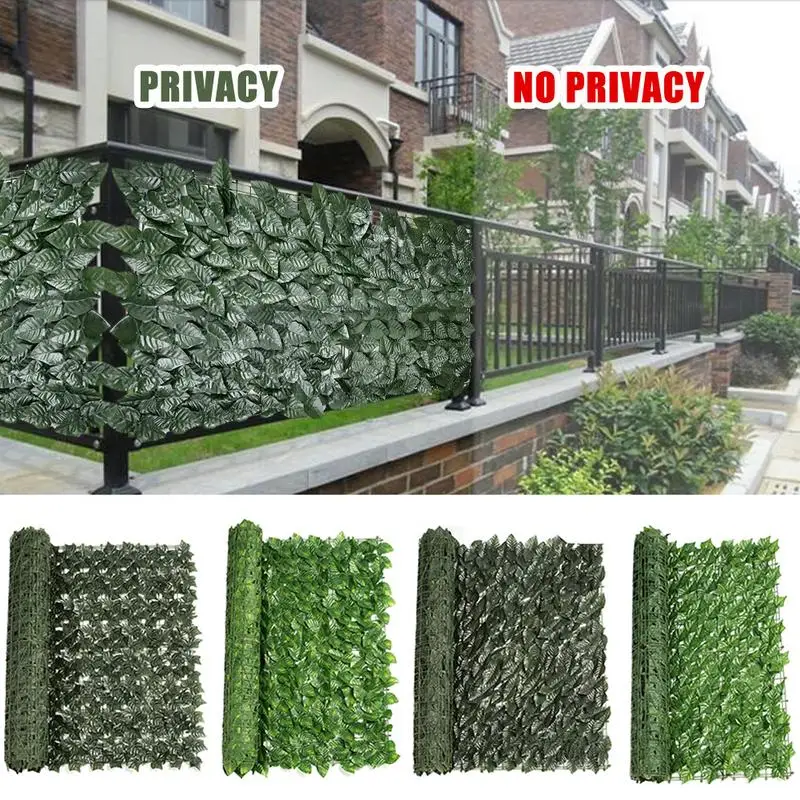 

Artificial Hedge Wall 19.6x118in Fence Covering Privacy High-Density Artificial Ivy Privacy Fence Screen Decorative Faux Ivy