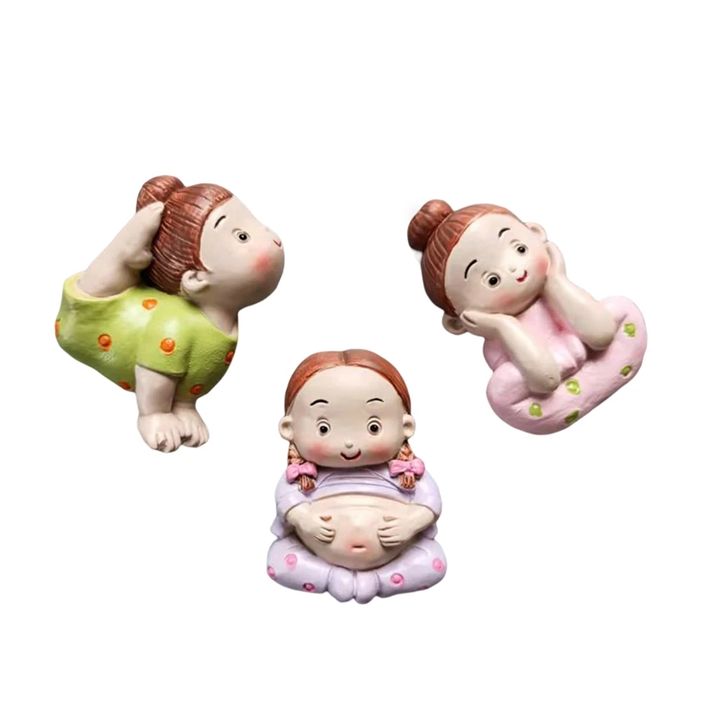 

Cute Cartoon Yoga Girl Series Creative Personality Design Refrigerator Stickers 3D Resin Message Board Kitchen Decoration
