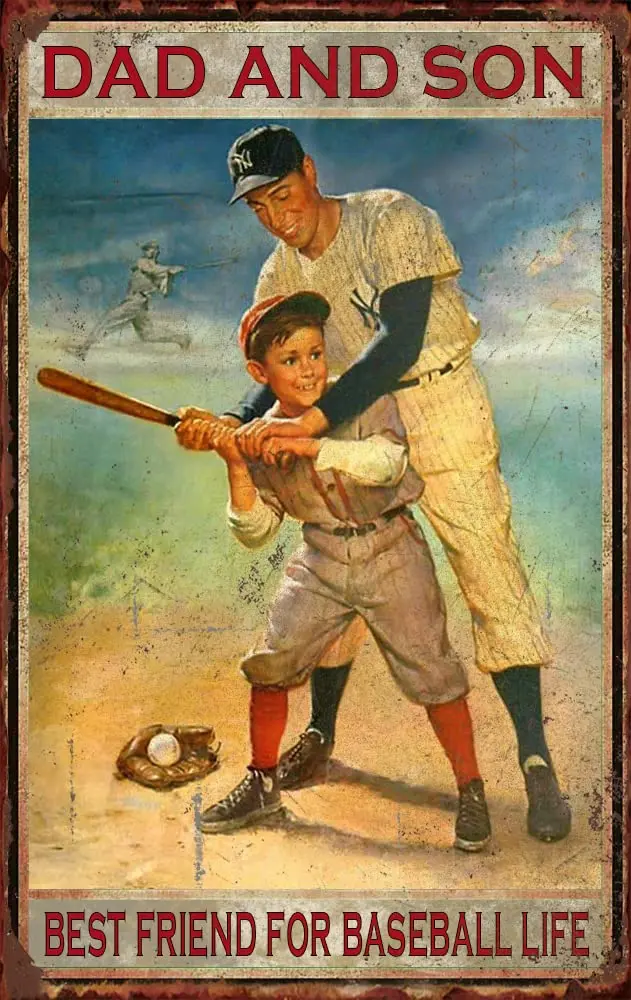 

Baseball Tin Sign Dad and Son Best Friend for Baseball Life Metal Tin Signs Poster Wall Decor for Bedroom Garden Bar Cafe Home G