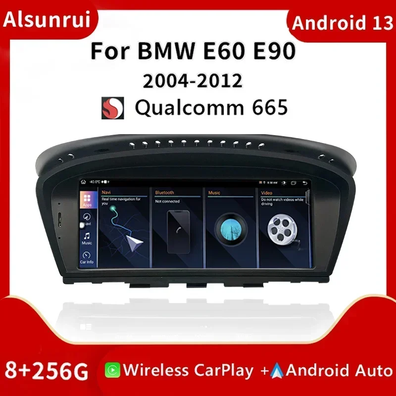 Snapdragon 665 беспроводной Carplay авторадио Android 13 для BMW серии 5/3 E60 E61 E62 E63 E90 E91 CICCCC стерео
