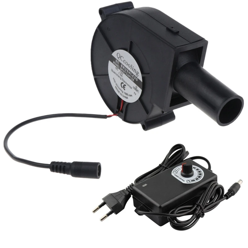 

EU Plug Cooking Blower BBQ Fan Adjustable Speed 100V 240V Adapter for Wood Stove Fire Starter High Air Volume Fans 4500R