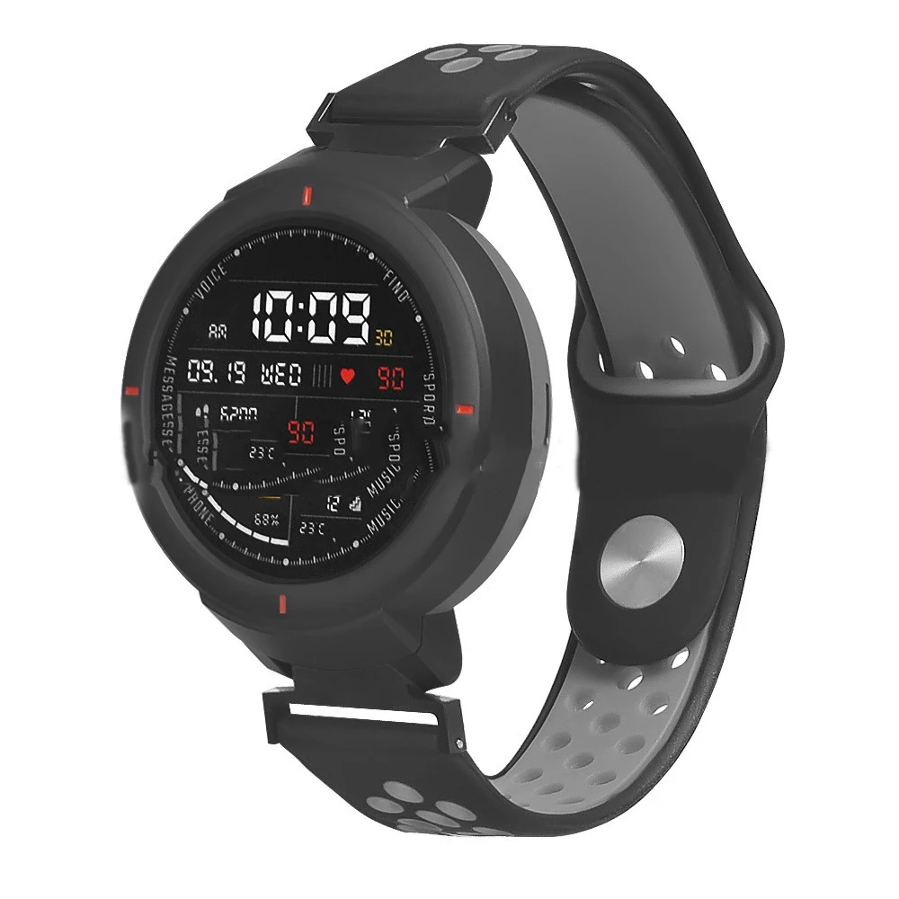 

Ремешок для смарт часов Amazfit, черного цвета, дышащий, для Xiaomi, Huami, Amazfit