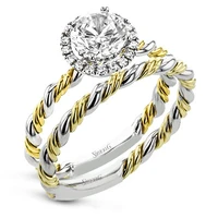 2 pcsset fashion two tone twisted white zircon rings set for women engagement jewelry party wedding metal wind accessories