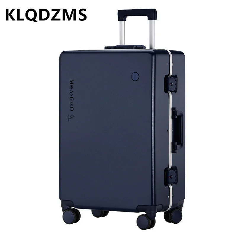 KLQDZMS Fashion Aluminum Frame Luggage Universal Wheel Trolley Case Male And Female Student Suitcase 20 Inch Boarding Case