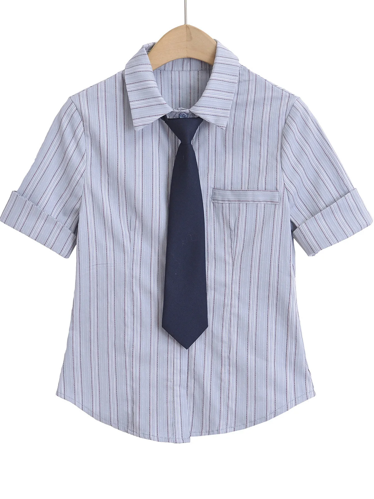 Женская Облегающая рубашка в полоску с коротким рукавом и воротником-поло