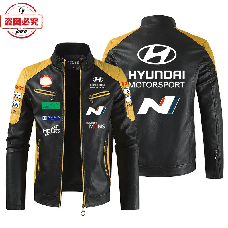 Hyundai N Racing Кожаная мужская куртка с логотипом WRS Rally Team Uniform