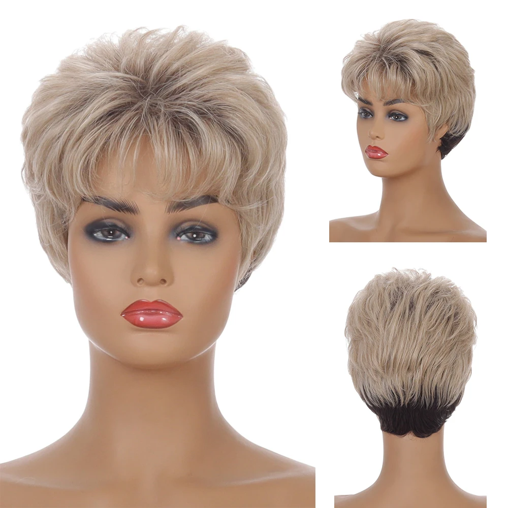 Your Style Synthetic Short Pixie Layered Wig  For White Women Haircut Hairstyle with a Fringe Female Wig For Black Women