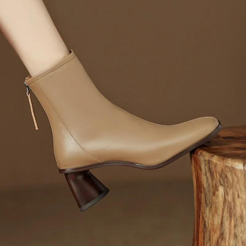 

Женские ботинки на высоком каблуке, с молнией, Размеры 35-39