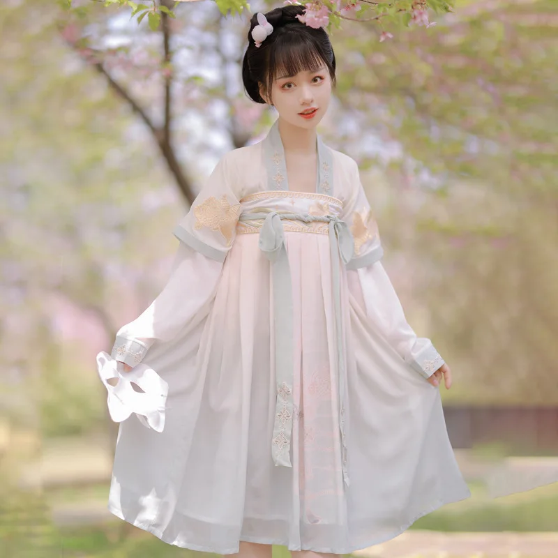 

New Arrival Lady Original Chinese Style Traditional Fairy Fluffy Hanfu Dress Women Oriental Vintage Embroidery Three Piece Suit