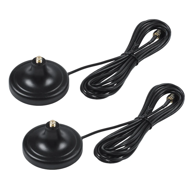 

2X Wifi Antenna Extension Pure Cupper RP-SMA Male To Female Antenna With 3Meter Cable Magnetic Base