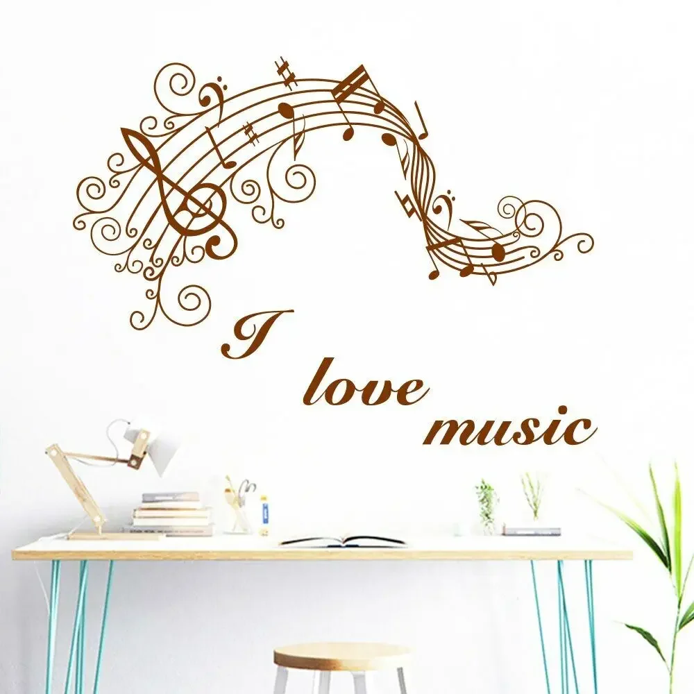 Новая художественная музыкальная нота стикер на стену для декора спальни