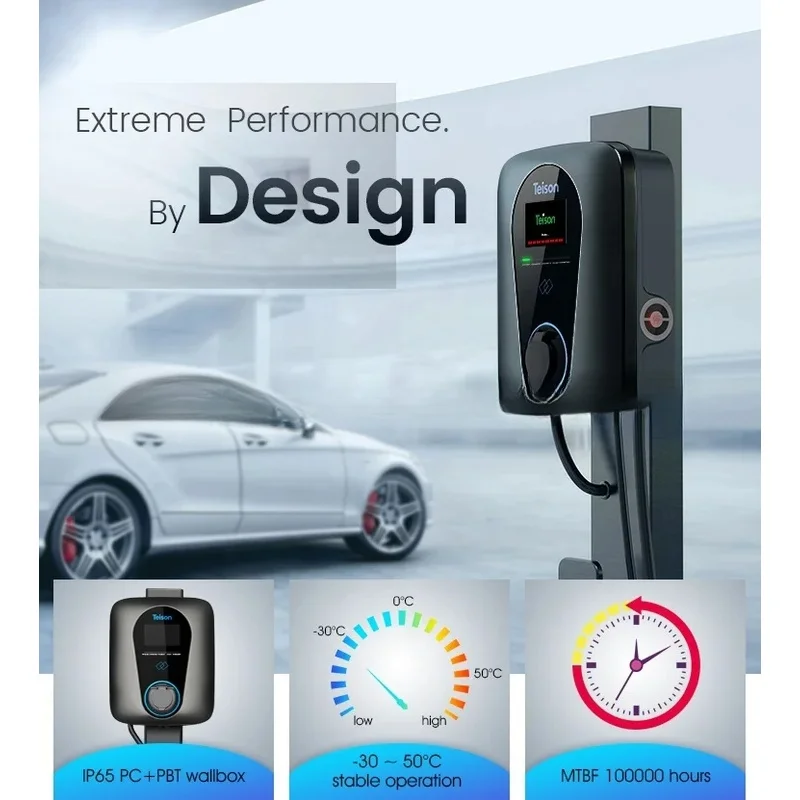 Трехфазный OCPP 1.6J эстаций RFID 4G и Wi-Fi 22 кВт Teison type 2