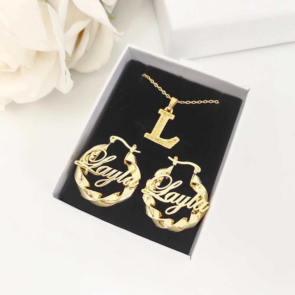 Набор ювелирных изделий DODOAI с надписью на заказ из нержавеющей стали именная