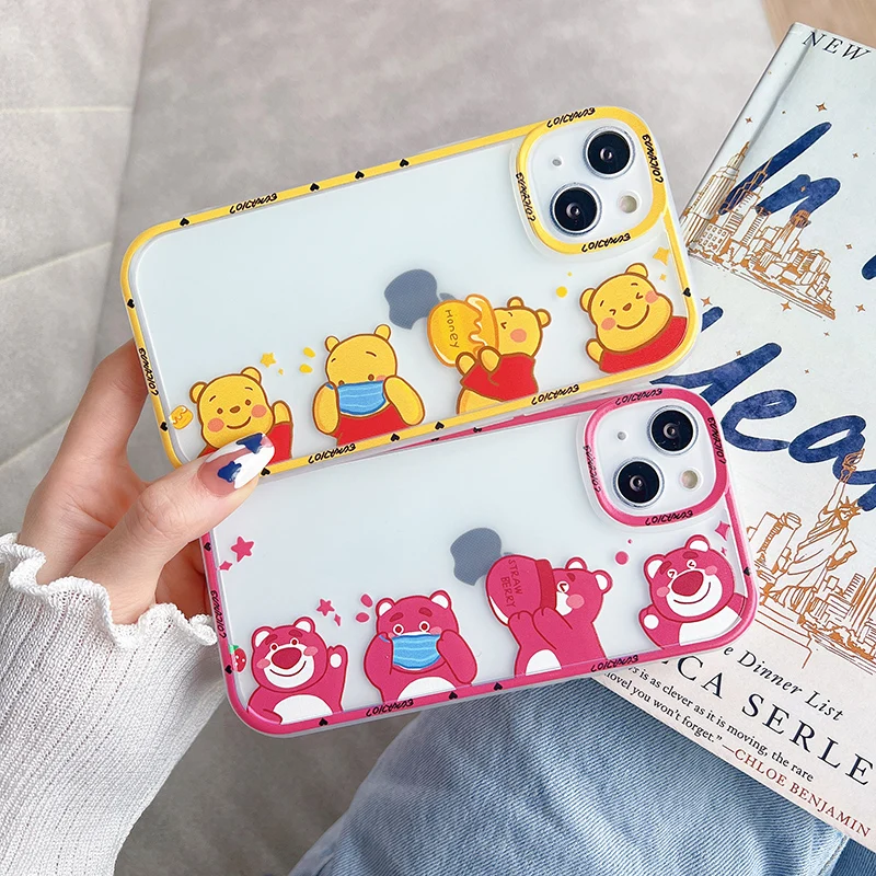 

Disney Cartoon Lotso Winnie the Pooh Phone Case for iPhone 11 12 13 mini pro XS MAX 8 7 6 6S Plus X 5S SE 2020 XR clear case