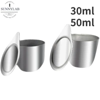 5pcs10pcs laboratory 30ml 50ml iron crucible with cover high purity high temperature resistant laboratory can heat containers