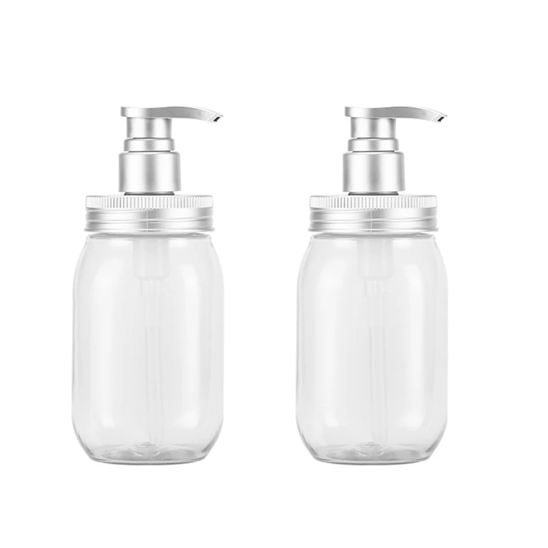 

HOT SALE 2 PCS Plastic Soap Dispenser Empty Bottle With Pump Head Refillable Hand Soap Dispenser For Bathroom Kitchen