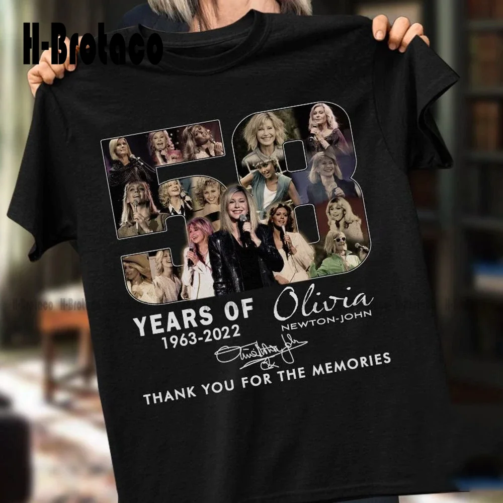 

Olivia Newton John 59 Years Signature Thank You T Shirt All Size Womens Shirts Christmas Gift Fashion Tshirt Summer Xs-5Xl New