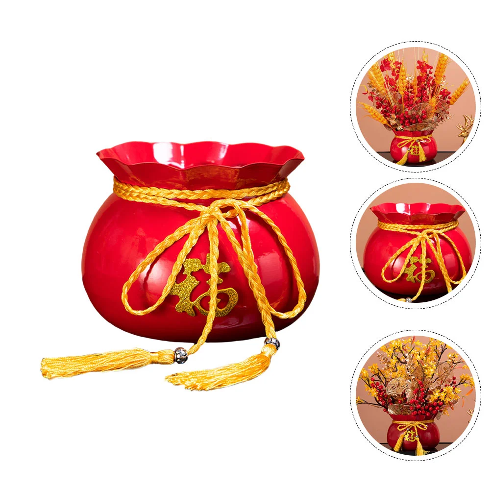 

Flower Potplanter Decor Treasure Chinese Pots Flowerpot Bucket Fengshui Ornaments Luck Statue Figurine Shape Basin