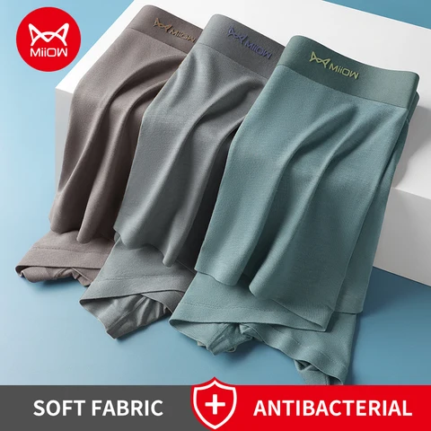 Miiow 3pcs Modal Man Unterwäsche Boxer Männer Hüfte heben antibakterielle Cuecas Sexy Herren -Höschen Boxers Shorts Unterhose Boxershorts