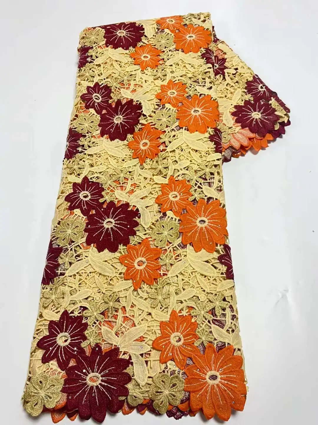 

Изысканная Водорастворимая африканская нигерийская ткань, кружево, красочная вышивка, французское Сетчатое кружево для вечерних платьев. Вечерние