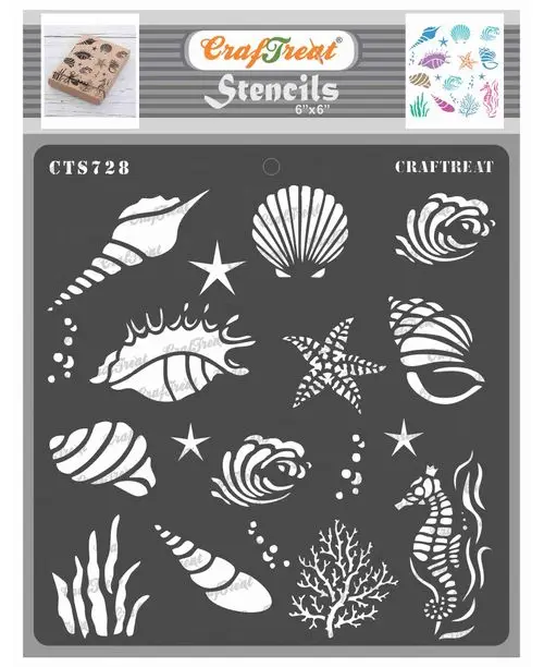 

Under The Sea Stencil Scrapbook Diary Decoration Embossing Template DIY Greeting Card Handmade 2021