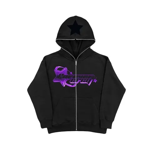 American Trend Streetwear Y2K Zip Super Oversized Coat Men's Personality Print Women's Hoodie Fashion Punk Harajuku Couple Tops
