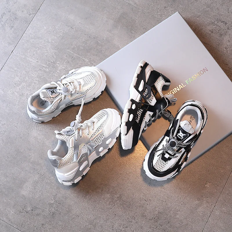 

Детские Нескользящие кроссовки на мягкой подошве для мальчиков и девочек, дышащие сетчатые кроссовки для малышей, детская спортивная обувь