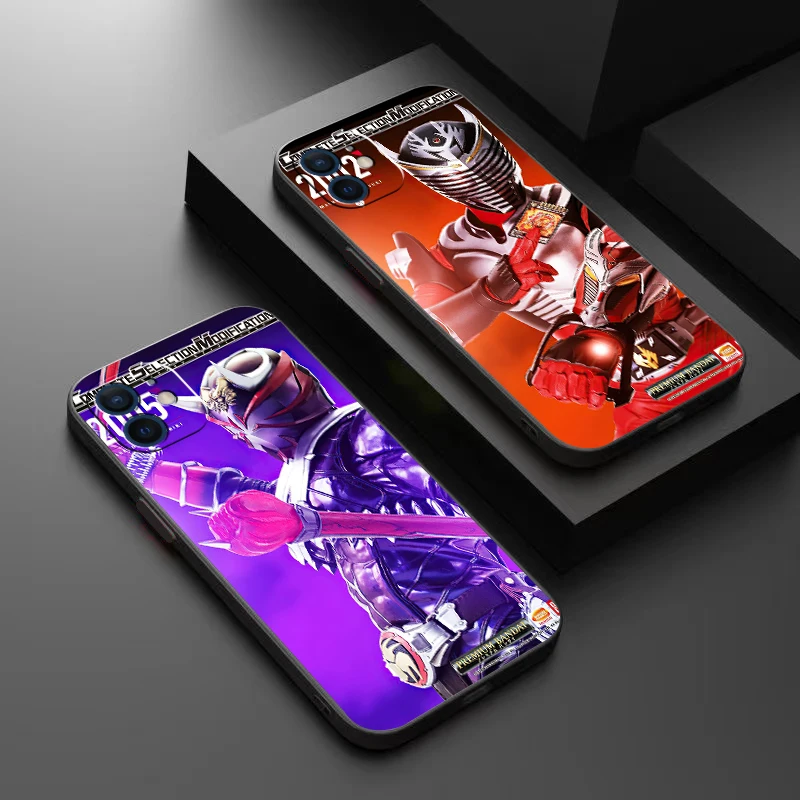 

Kamen Rider Phone Case For Funda iPhone 13 12 11 Pro Max Mini X XR XS Max 6 6s 7 8 Plus Coque Liquid Silicon Black Celular