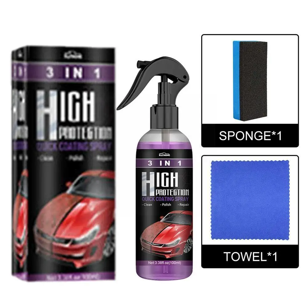 

3 In 1 High Protection Ceramic Car Wash Fortify Quick Polish Polishing Spraying Nano Spray Coating Coat Sealer Wax Car Cera U7T4