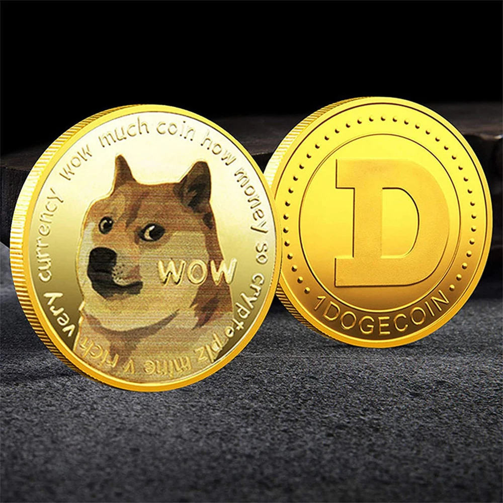 Золотые/серебряные памятные монеты WOW Dogecoin To The Moon In Doge мы доверяем позолоченные