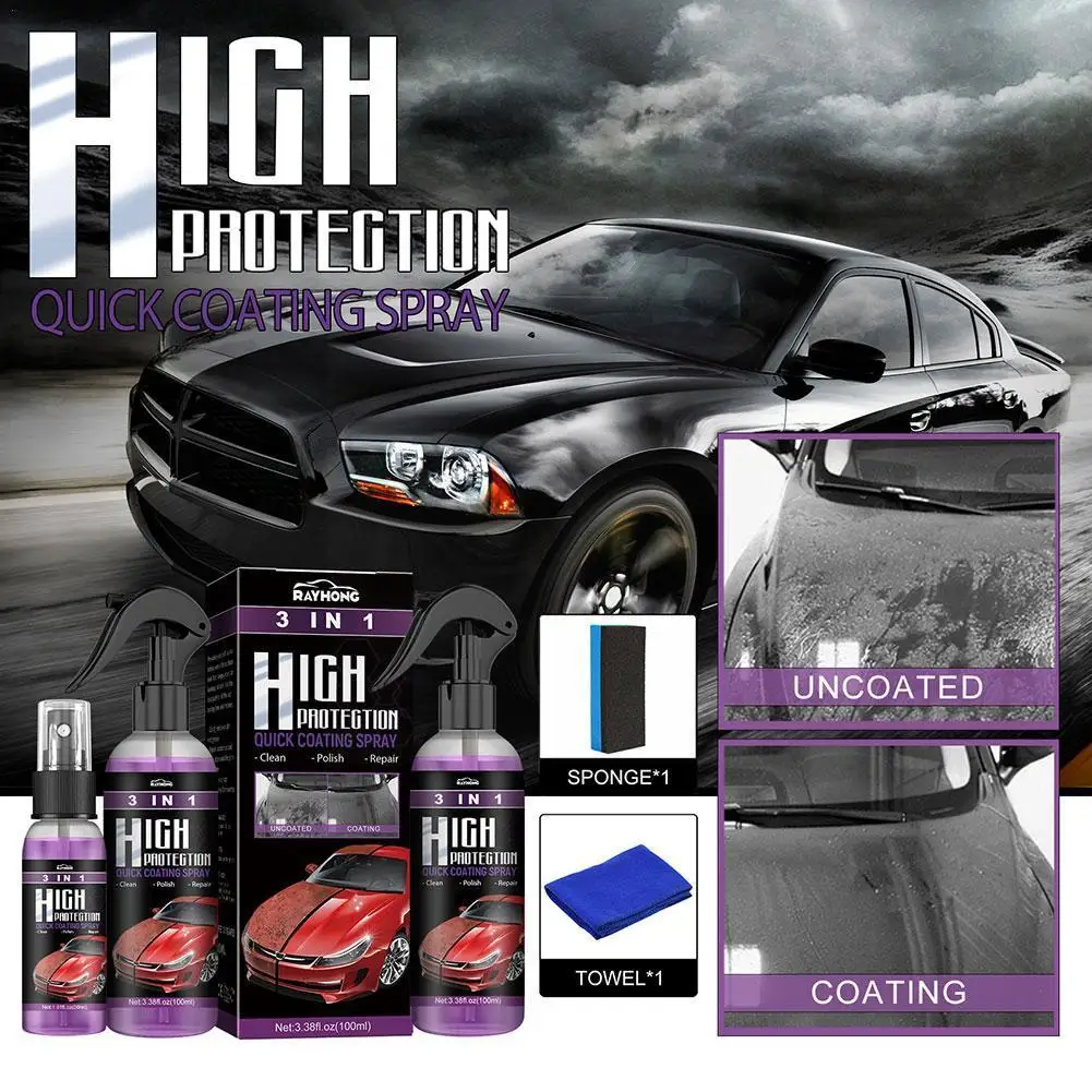

100ml 3 In 1 Function High Protection Fast Car Paint Hand Spray Spray Color Coating Cleaning Paint Change Automatic N8Y1