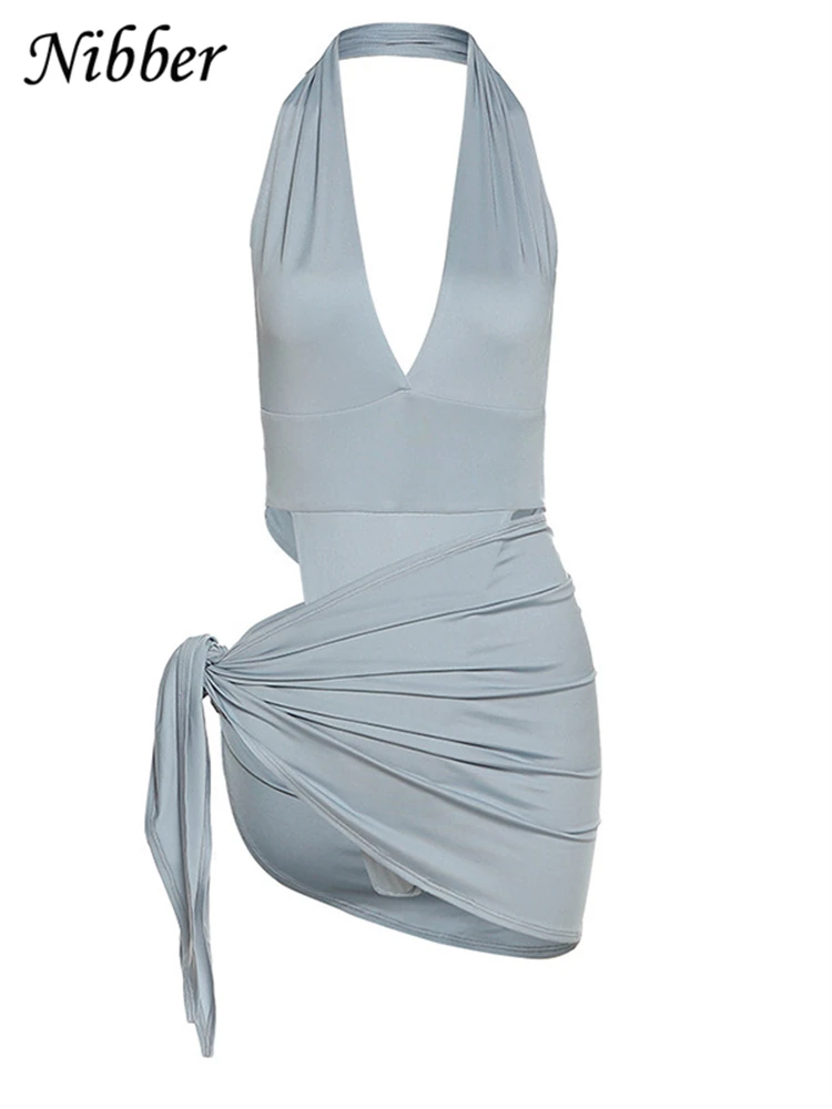 Сексуальная Пляжная одежда Nibber для отпуска базовое бикини боди юбка комплект из