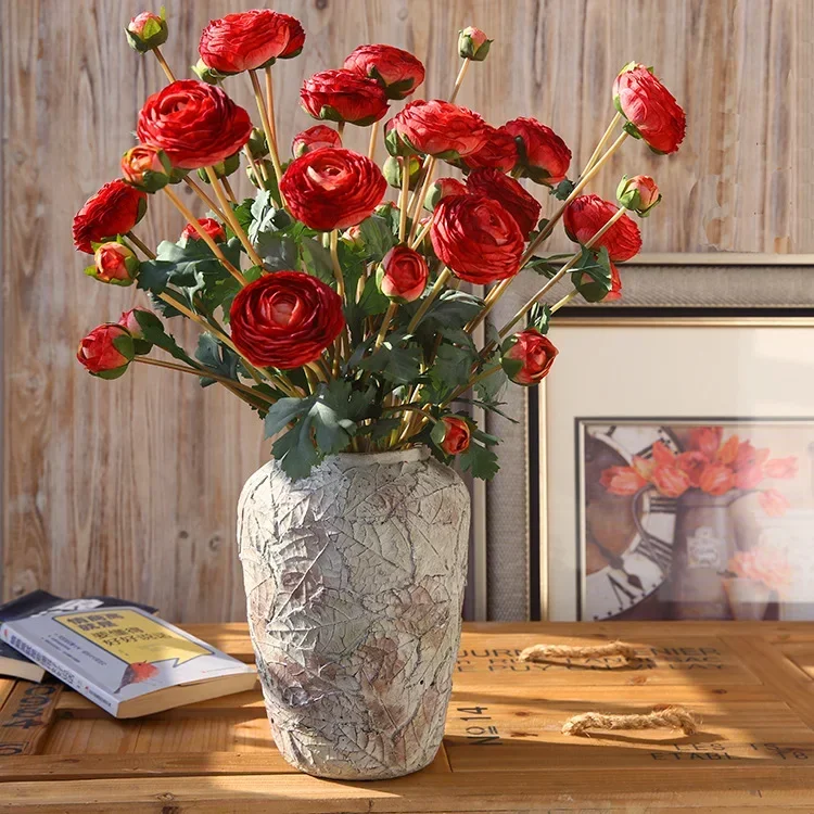

Red Silk Artificial Peony Bouquet Room Decoration Creative Flower Arrangement Wedding Decoration Christmas Decor flor artificial