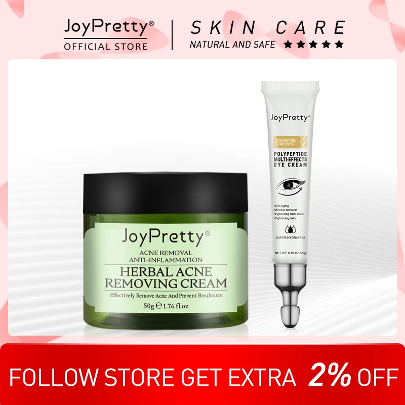 

JoyPretty Acne Cream Against Face Acne Wrinkle Removal Anti Aging Eye Cream Moisturizing Skin Care Set for Women Winter