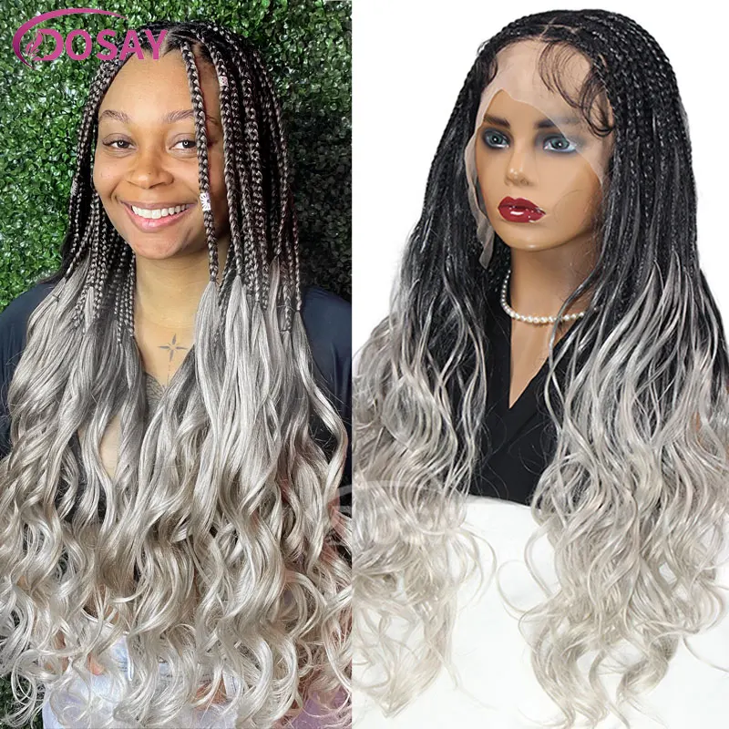 Серая кукурузная оплетка с эффектом омбре синтетические французские завитки