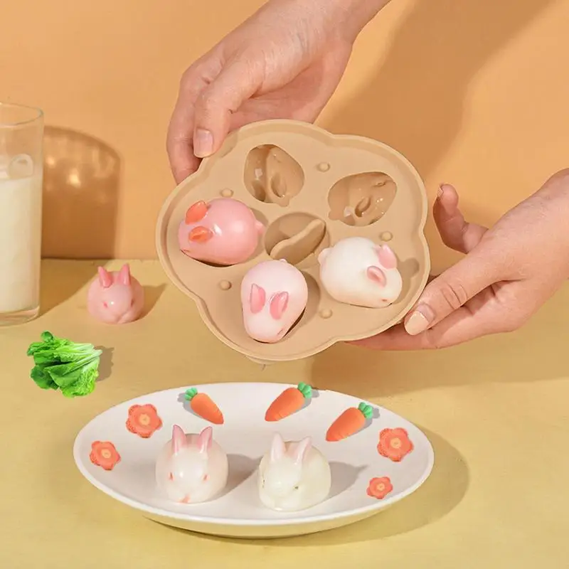

Innovative 3d 5 Cavity Easter Animal Silicone Bunny Chocolate Mold For Multi Use Purposes Making Baking Kitchen Supplies