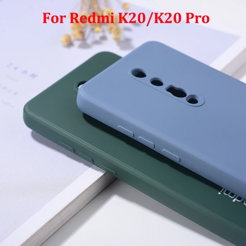 Квадратный жидкий силиконовый чехол для Xiaomi Mi 9T Redmi K20 Pro шелковистая сенсорная