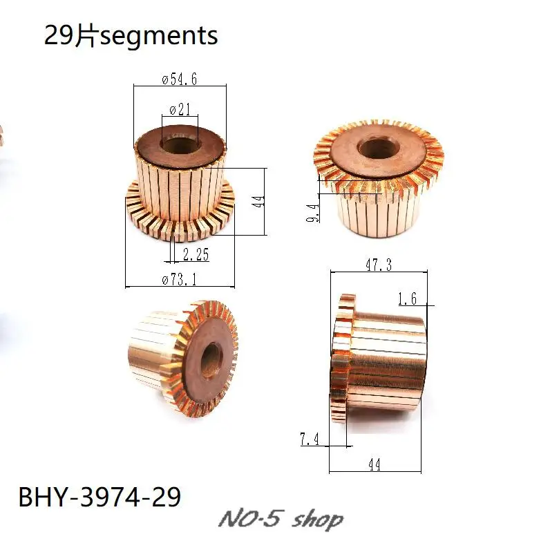 1 шт. 54 6x21x44(47 3)x29P медные стержни коммутатор электродвигателя BHY-3974-29