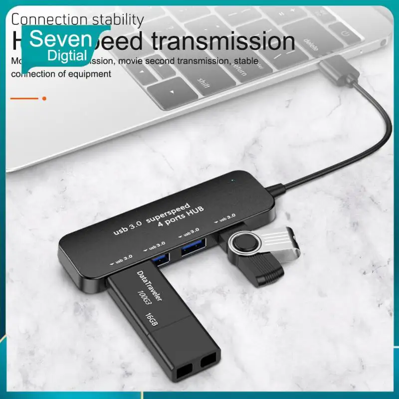 

More Stable Transmission Adapter Black Splitter Five Fold Safety Protection Stable Device Connection 4-port Usb 3.0 Hub Usb Hub