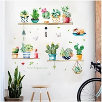 new creative wall stickers cactus potted living room bedroom wardrobe porch background decorative painting poster window decor