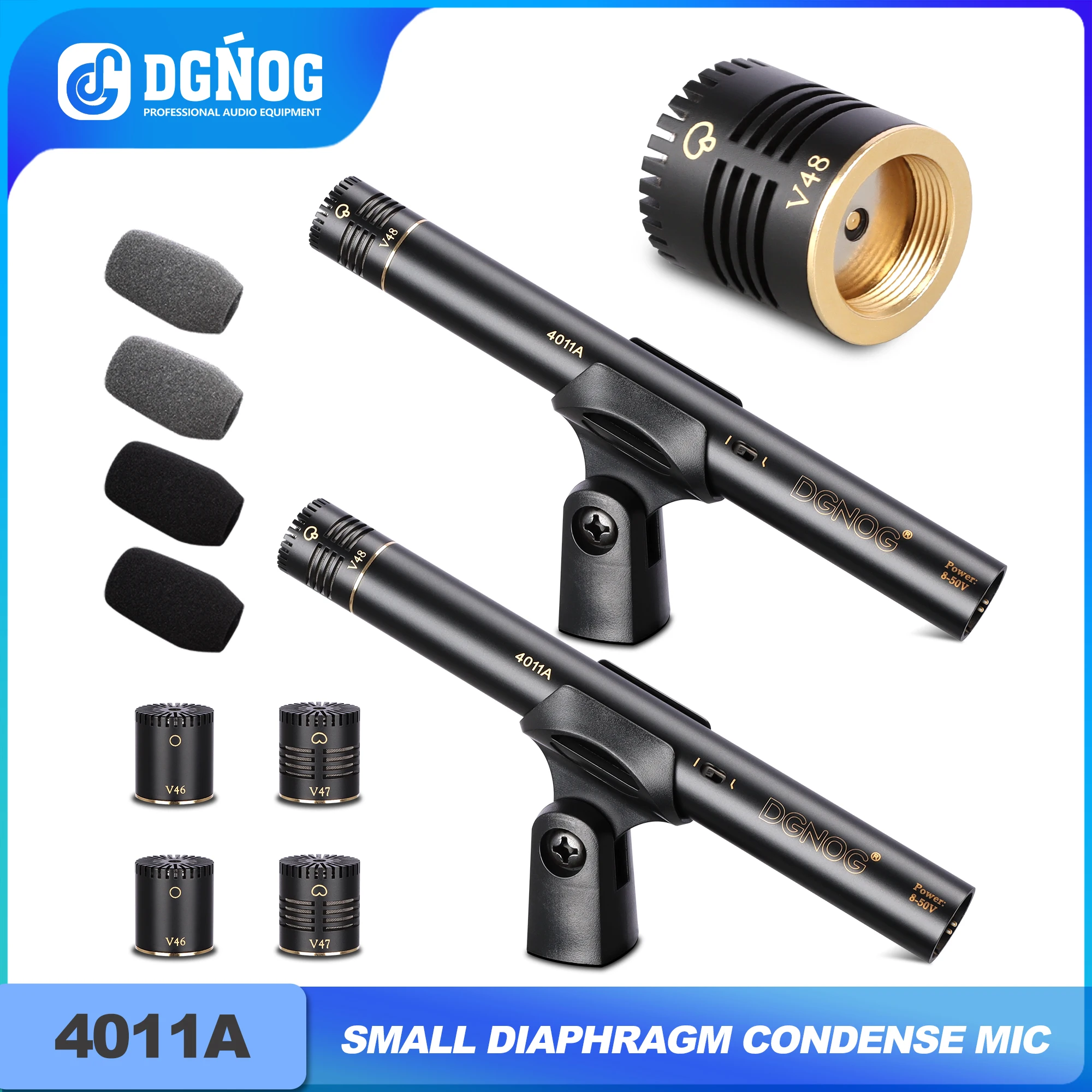 

DGNOG Pencil Condenser Stick Microphone With Omni Cardioid Supercardioid Capsule Wired Mic for Studio Symphony Orchestra Chorus
