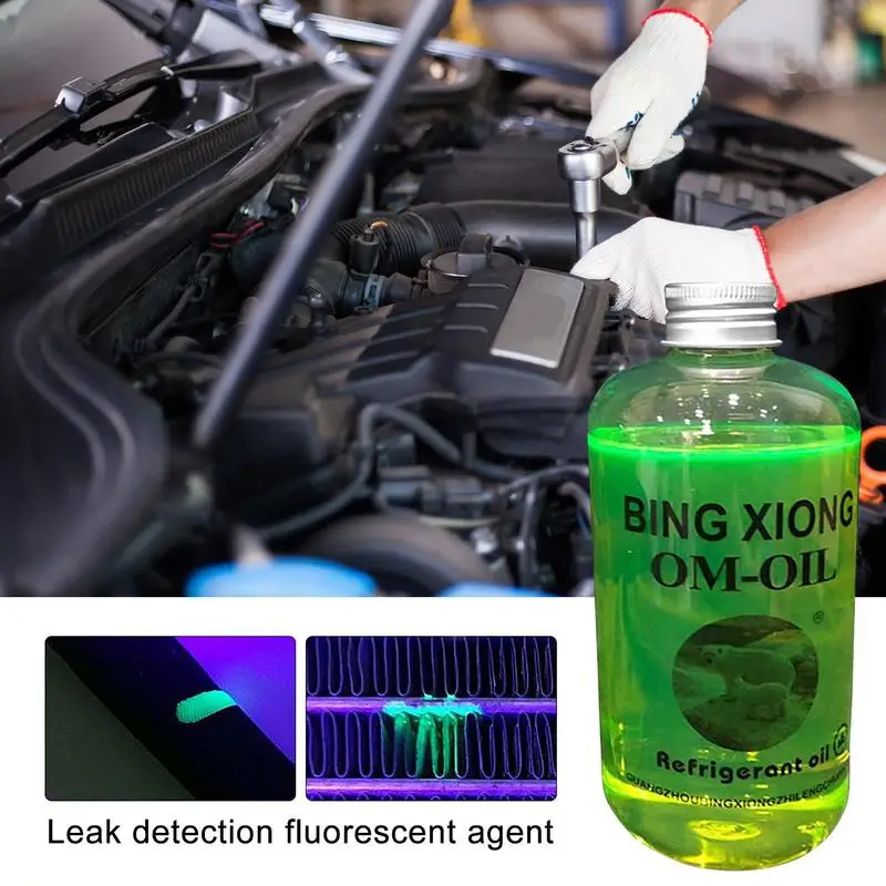 

Refrigerant Oil Air Conditioner Plugging Agent Leak Detection Fluid Refrigerant Fluorescent Oil Leak Detector Car Accessories